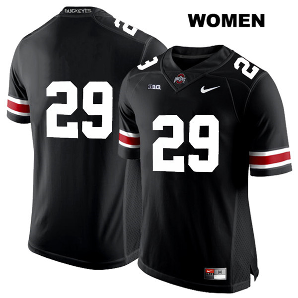 Ohio State Buckeyes Women's Marcus Hooker #29 White Number Black Authentic Nike No Name College NCAA Stitched Football Jersey DM19L54NA